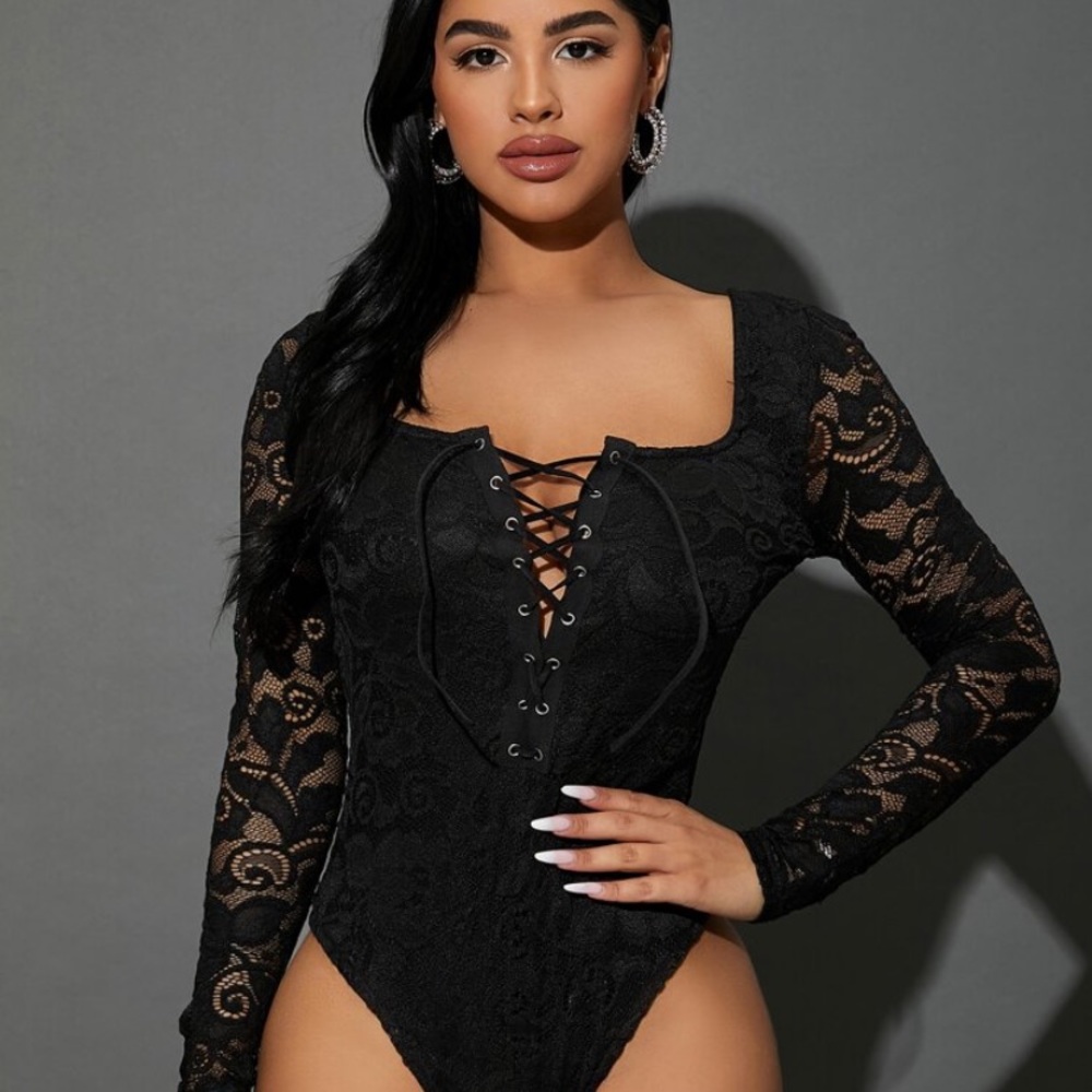 Lace-up Bodysuit for Witch Vampire Sexy Costume